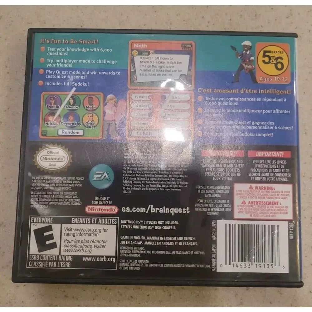 Brain Quest: Grades 5 & 6 - Nintendo DS - Video Game - VERY GOOD